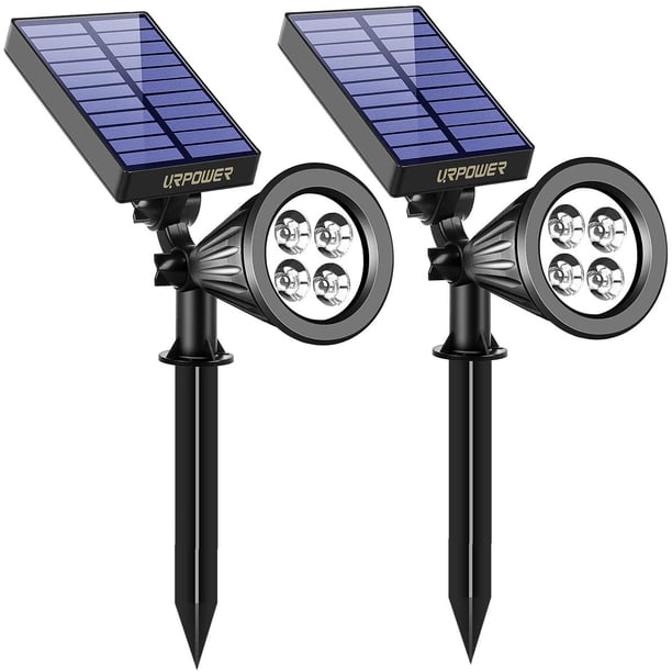 URPOWER Luces solares, 2-en-1 Impermeable 4 LED Solar Spotli URPOWER URPOWER