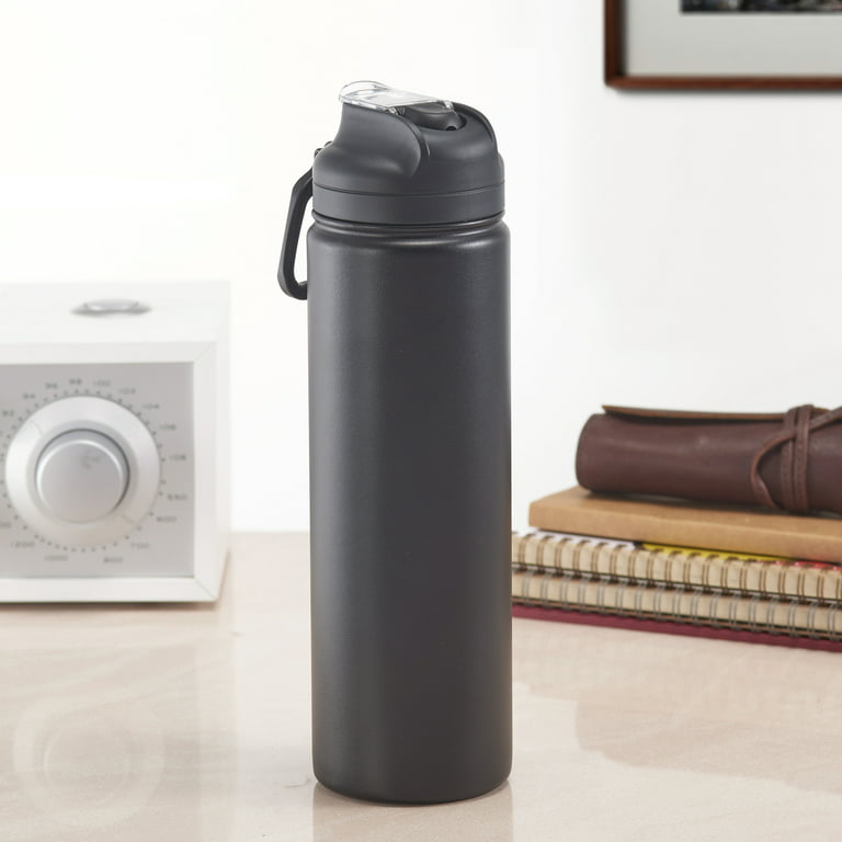 Mainstays 24 FL oz Arctic White Solid Print Insulated Stainless Steel Water  Bottle with Flip-Top Lid
