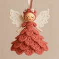 thumbnail image 5 of Christmas Crochet Angel Ornament Craft Kit - Cute Soft Knitted Yarn Pendant, Complete DIY Decor Set for Christmas Tree, Handmade Accessories for Personalized & Wall Decor, Red, 5.91in, 5 of 8