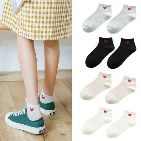 

Women Girl Simple Love Heart Ankle Soft Low Cut Casual Cotton All-Match Socks