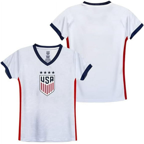 Icon Sports Official Licensed U.S. Soccer 4 Star USWNT Players Girl's Game Day Shirts Football Tee Top - WR2