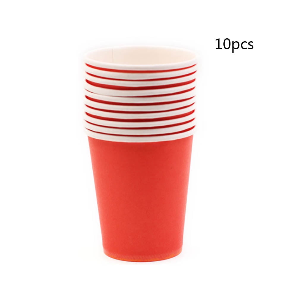 10Pcs/set DIY Colour Paper Cups Wedding Party Picnic Tableware