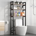 thumbnail image 3 of JNXYL 3-Tier Over The Toilet Storage Bamboo Over Toilet Shelf Bathroom Storage Organizer with Adjustable Shelf Black, 3 of 7