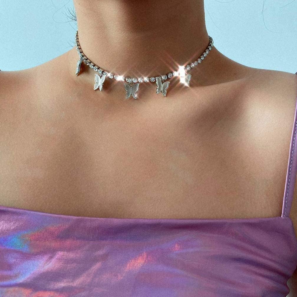 Big Butterfly Choker Necklace Tennis 