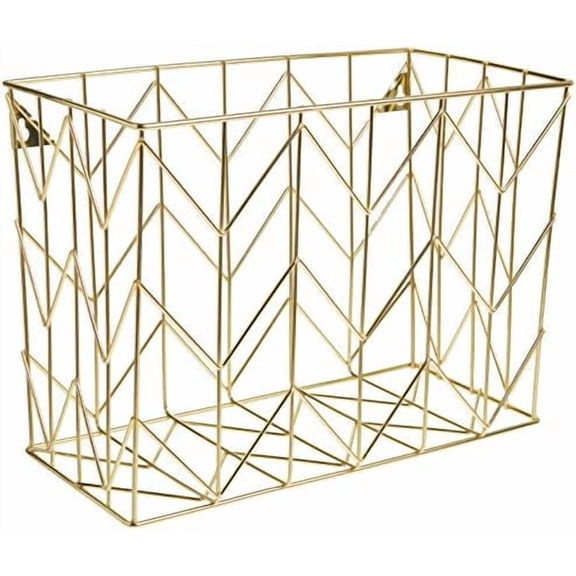 Hanging File Desk Organizer, Wire Metal, Gold - 894U02-06