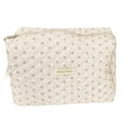 thumbnail image 2 of Openpig Cotton Makeup Bag Large Travel Cosmetic Bag Quilted Cosmetic Pouch Coquette Aesthetic Floral Toiletry Bag, 2 of 6
