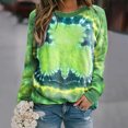 thumbnail image 2 of Penkiiy T-Shirt Imprimé pour la Saint-Patrick pour Femmes, Col Rond, Manches Longues, Chandail en Molleton Imprimé, Blouse, Hauts TG Vert, 2 of 4