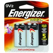 New Energizer 522BP-2 2 Pack 9V Alkaline Battery, Each