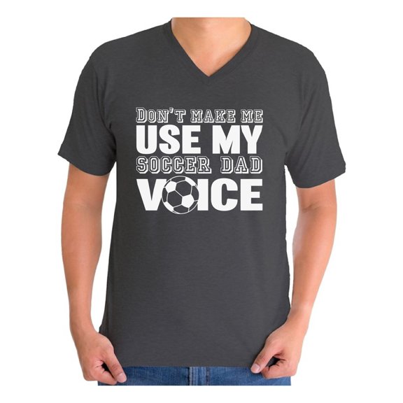 Awkward Styles Men's Soccer Dad Voice Graphic V-neck T-shirt Tops Sport Dad Gift Father's Day