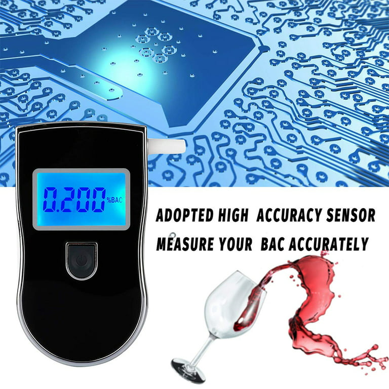 Breathalyzer, Professional Alcohol Tester with 15 Mouthpieces, Portable  Breath Alcohol Tester with Blue Backlight LCD Screen for Personal and  Professional Use 