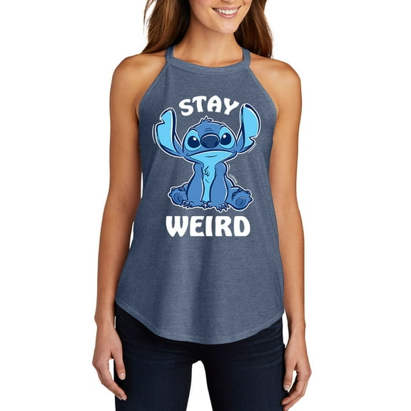 Lilo & Stitch - Stitch Stay Weird - Juniors High Neck Tank Top
