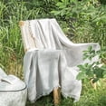 thumbnail image 4 of MooMee Throw Blanket 100% Cotton 4-Layer Gauze All-Around Fringe Ultra-Soft Breathable Lightweight (Light Grey, Queen 90" x 90"), 4 of 8