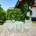 thumbnail image 4 of Four Seasons Courtyard Padova Foldable 3 Piece Bistro Dining Set, Blue, 4 of 6