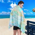 thumbnail image 4 of Watercolor Mandala Beach Towel - Lightweight Compact Oversized Travel Towels - Super Absorbent Quick Dry Towel for Swimming Camping Holiday（185） Wash cloth, 4 of 7