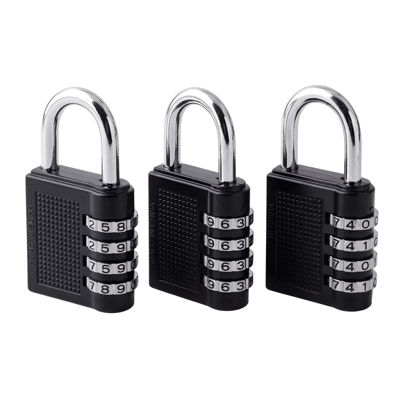 ROSEXIXI 3 Pack Locker Lock Resettable 4 Digit Combination Gym Padlock 3.1x1.6 Inch Heavy Duty for School