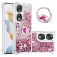 thumbnail image 1 of Funda para Honor 90 5G con Brillo Líquido Flotante, Purpurina, Parachoques y Anillo Giratorio Soporte, 1 of 5