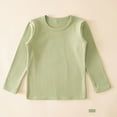 thumbnail image 5 of UAYOTSE Girls Cotton Long Sleeve T-Shirt Toddler Comfort Soft Thick Basic Crewneck Tee Tops(R30-Green,13-14 Years), 5 of 7