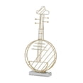 thumbnail image 1 of Estatua de instrumento musical 3D, escultura, figura de hierro, arte coleccionable, nórdico dorado. Laúd de gran tamaño, 1 of 7