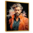 thumbnail image 2 of Designart "Coral Portrait Of Clooney" Pop Art Floater Framed Canvas Wall Art, 2 of 5