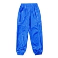 thumbnail image 4 of Sholeno Kids Girls Boys Metallic Jazz Hip Hop Street Dance Jogger Cargo Pants Performance Party Harem Trousers Royal Blue 14, 4 of 6