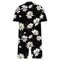 thumbnail image 3 of DDAPJ pyju Plus Size Rompers for Women Summer Casual Short Sleeve V Neck Jumpsuits Novelty Printed Baggy Overall Shorts with Pockets 2025 Trendy Clothes Birthday Gifts Black XXL, 3 of 5
