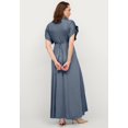 thumbnail image 2 of Ellos Plus Size Stretch Knit Fit And Flare Elbow-Length Sleeve Tie-Back Maxi Dress, 2 of 4