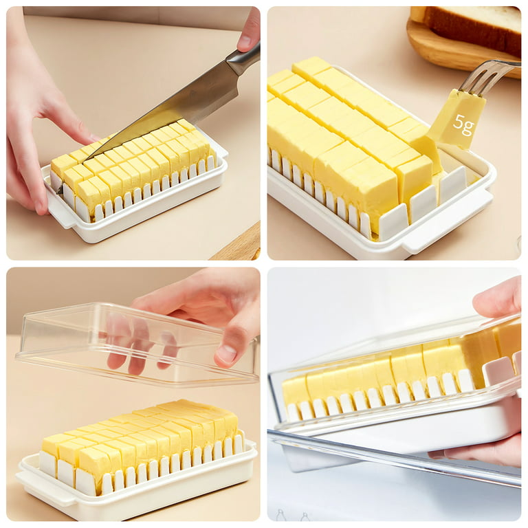 Butter Slicer Cutter Stainless Steel, Butter Cutter Slicer and Dish, Butter  Slicer Container with Lid for Fridge, Butter Box Easy Storage And Cutting