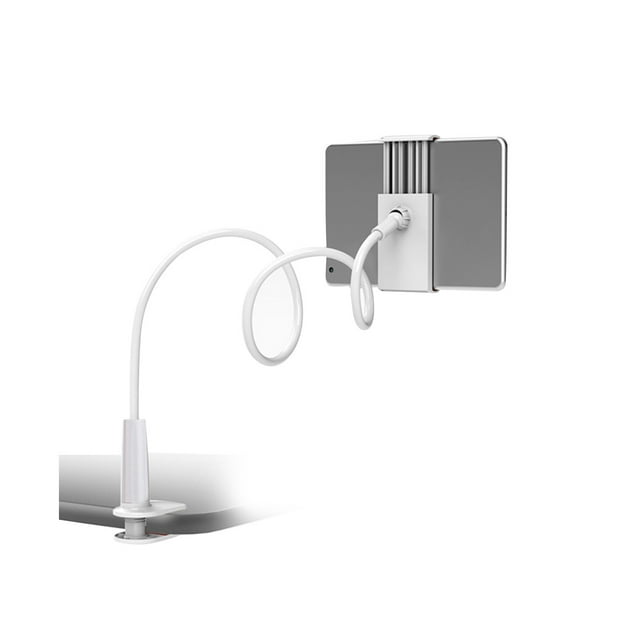 Support Universel à Spirale Flexible à Clipser pour Téléphone Mobile et Tablette, Support/porte-Support - Blanc