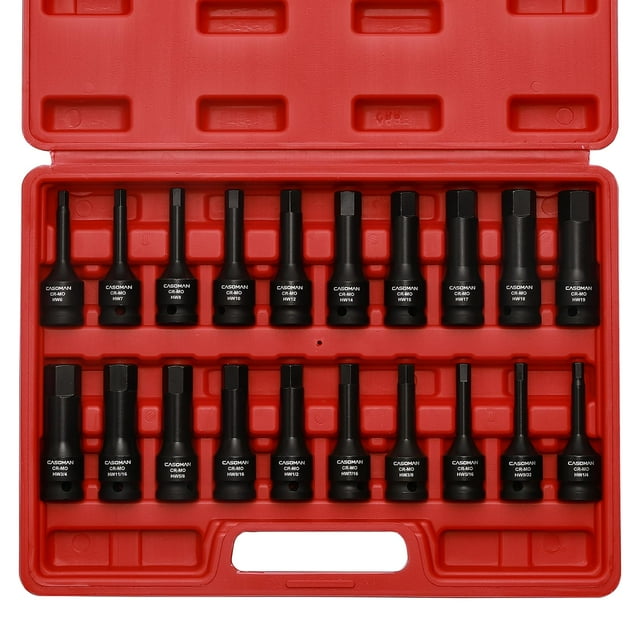 Juego de conectores con brocas hexagonales CASOMAN 1/2 Drive Master Impact, 20 piezas