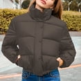 thumbnail image 2 of Winter Coats for Women Short Puffy Jacket Stand Collar Winter Warm Coat Outerwear Casual Quilted For Ladies Fashion Coats Winter Jackets for Women, 2 of 9