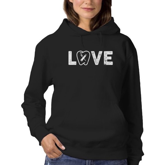 Dentist Love Slogan Women Hoodie, Female Large