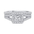thumbnail image 2 of 14K White Gold 2 ct. Diamond Bridal Engagement Set with Princess Cut Center Diamond, 2 of 5