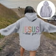 thumbnail image 4 of Christian Hoodie for Women 2025 Jesus Chase You Graphic Hoodies Pockets Hooded Sweatshirt Hoodie Women Pullover, 4 of 6