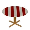 thumbnail image 3 of Red Striped Round Tablecloth, Farmhouse Fitted Table Cover with Elastic White Stripes Table Cloth Indoor Outdoor Dinning Party Waterproof Tablecloths, 3 of 8