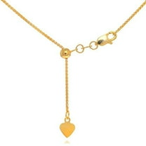 JewelStop 10k Solid Yellow Gold 1 mm Adjustable Wheat Chain 22" w/Lobster Claw Clasp