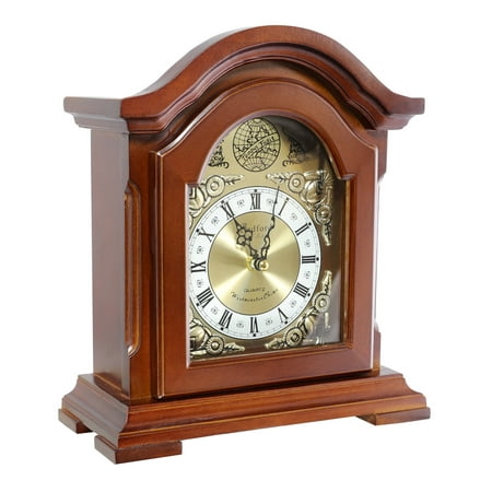 Bedford Clock Collection Redwood Mantel Clock with (Best Mantel Clock Brand)