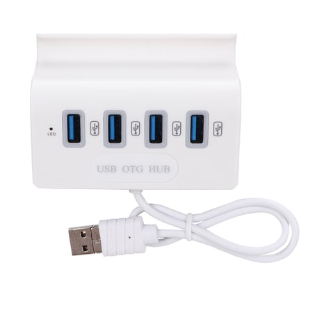 M Buder 4 Port USB 2.0 Hub Multiple Interfaces OTG Adapter Hub For Phone Tablet Desktop Fast Data Sync High Speed Multiport Splitter Essential Tech Accessory