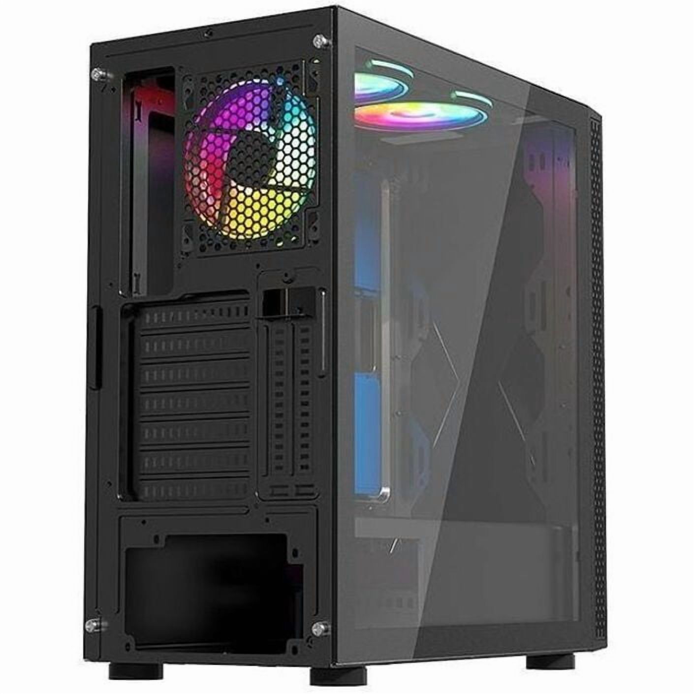 Bluegears b-BlackWidow-RGB Black Gaming PC ATX case with 3 x PWM 120mm ARGB Fans and Support up to EATX board