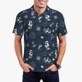 thumbnail image 2 of Balery Vintage Marine Printed Men’s Short Sleeve Polo Shirt, Midweight Men's Shirt,Golf Polo shirts -4X-Large, 2 of 8