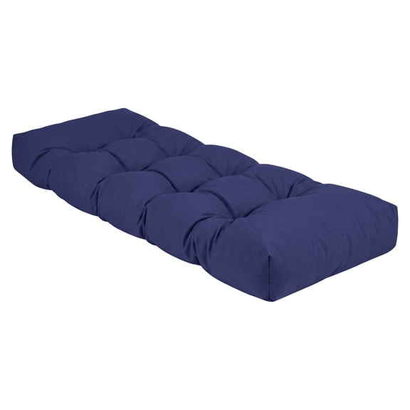 ROFIEJOX 4-Inch Tufted Patio Bench Cushion, 36" x 14", Non-Slip Outdoor Seat Pad for Porch Swing and Garden Furniture, Blue