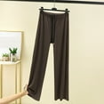 thumbnail image 2 of Loopsun Womens Pajama Pants, Women's Fashion Casual Stripe Thickened Thermal Loose Home Elastic Waist Sleep Pants Coffee, XXXL, 2 of 4