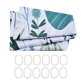 thumbnail image 1 of Oubit Rideau de Douche en Polyester, Motif Fleurs et Feuilles Vertes, Rideau de Douche avec Fonctionnalités Améliorées, 1 of 9