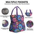 thumbnail image 3 of Colorful Floral Pattern Drawstring Lunch Bag Women - Drawstring Lunch Bag Insulated for Work Office - Stain-Resistant Large Lunchbags for Women with Multi-Pockets, 3 of 6
