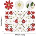 thumbnail image 5 of manteles individuales navideños, manteles individuales navideños con flores de Pascua bordadas para la cena navideña, decoraciones de mesa navideñas de 11 × 17 pulgadas, 5 of 5