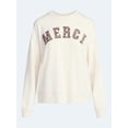 thumbnail image 5 of Joyspun Women's French Terry Knit Long Sleeve Lounge Sleep Top, Sizes XS-3X, 5 of 5