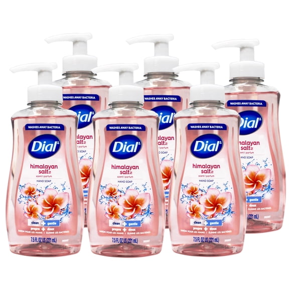 Dial Liquid Hand Soap, Himalayan Salt, 7.5 Fluid Ounces, Pack of 6