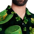 thumbnail image 5 of Saint Patrick's Day Men's Short Sleeve Poplin Shirt, Casual Printed Button Down, Summer Beach Hawaiian Shirts, Unisex, 5 of 6