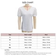 thumbnail image 3 of Blusa de verano con escote en V, ribete de encaje y mangas cortas abullonadas - Camiseta informal blanca para mujer, talla S, 3 of 3