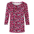 thumbnail image 4 of Valentine Top, Womens Heart T Shirt, 3/4 Sleeve Tee for Women Women's Fashion Tees Casual Crewneck 3/4 Sleeved Loose T Shirt Ladies Tops Blouse Shirts, 4 of 5