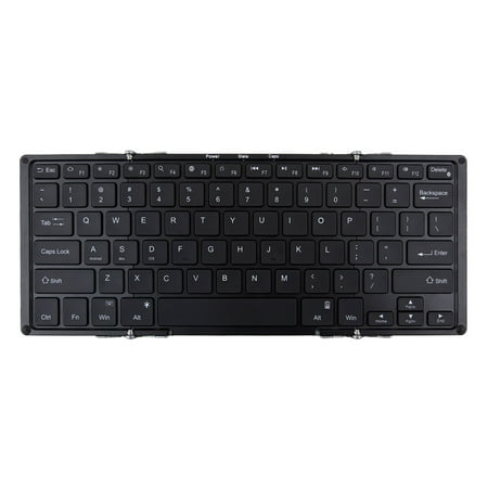 Portable Bluetooth Keyboard with Backlight, Strongrr Ultraslim Mini Foldable Keyboard Bluetooth for iPhone, iPad, Android and Windows, Lightweight Aluminum with Non-Slip Feet